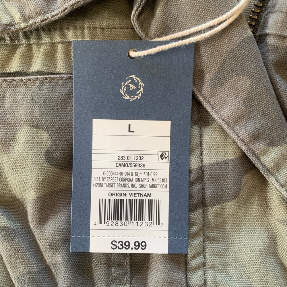 Universal Thread Womens Jacket Hooded Green Camouflage Large 100% Cotton - Picture 3 of 13